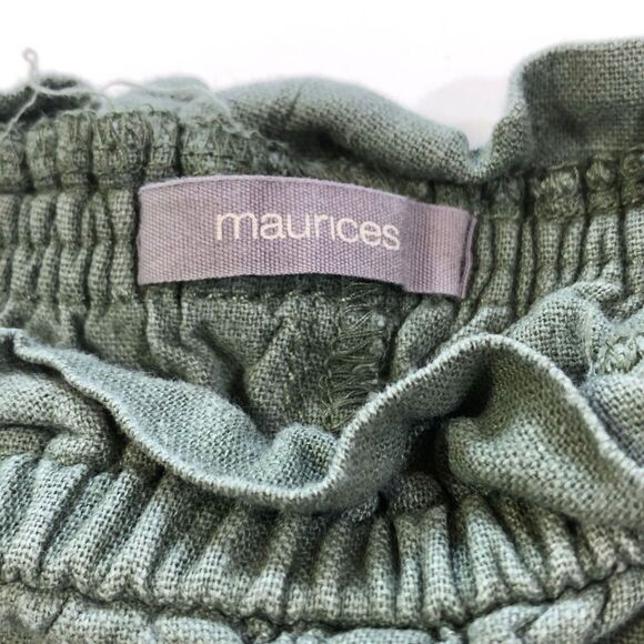 Maurices Green Linen Blend Elastic Waist Women's Shorts XS - Picture 6 of 7